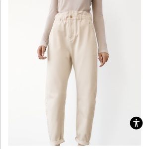 NWT Zara high waisted ecru jeans size EU 40 US 8 TTS